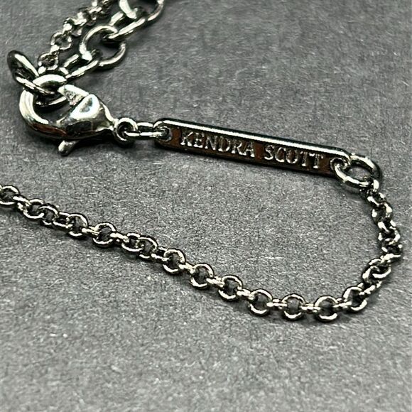 Kendra Scott Elisa Gun Metal Necklace with Silver Stone - Picture 8 of 9